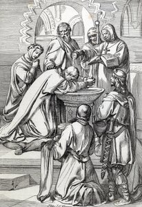 Darstellung des heiligen Augustinus von Canterbury, gesandt nach England von Papst Gregor dem Großen im Jahr 596, um die Angelsachsen zu bekehren