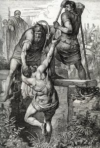 Der byzantinische Kaiser Zenon (425-491) kehrte nach Konstantinopel zurück und ließ den Usurpator Flavius Basiliscus (Basilisk) mit seiner Familie einsperren, 477 von Peter Johann Nepomuck Geiger
