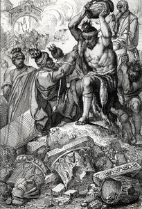 Die Plünderung Roms im Jahr 410 durch die Westgoten unter der Führung von Alarich von Peter Johann Nepomuck Geiger