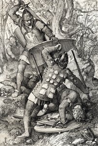 Der Tod von Ernst II. von Schwaben (1010-1030) in einer Schlacht gegen den Bischof von Konstanz, Deutschland (Der Tod von Ernst II., Herzog von Schwaben in Konstanz, Deutschland