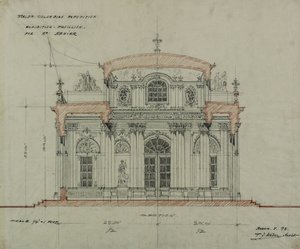 Chocolate-Menier Pavillon, Weltausstellung in Chicago, Illinois, Abschnittsskizze
