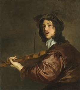 Ein Mann, der Geige spielt, möglicherweise ein Porträt des Künstlers von Peter Lely