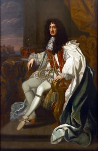 Porträt von Karl II. von England in den Roben des Hosenbandordens