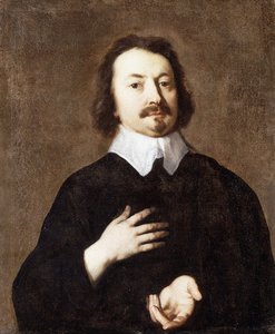 Porträt eines Gentlemans, Halbfigur, in Schwarz mit weißem Kragen von Peter Lely