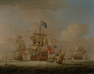 Britische Kriegsschiffe und eine Schaluppe
