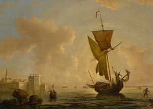 Schiffe in ruhigem Wasser von Peter Monamy