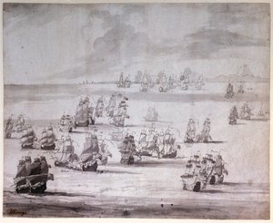 Die Schlacht von Kap Passaro von Peter Monamy