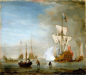 Das Segelboot hat zwei Masten und eine Plattform, identifiziert als die 