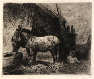 (Esel und Schafe) von Peter Moran