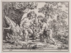 Christuskind und Johannes der Täufer spielen mit einem Lamm, Gravur von Christoffel Jegher (1596-1653), nach 1632 von Peter Paul (after) Rubens