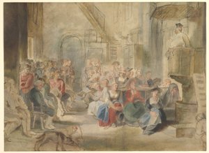 Eine Predigt in einer Dorfkirche, ca. 1630