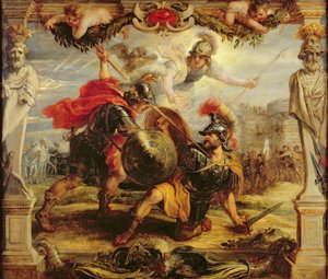Achilles besiegt Hector, 1630-32 von Peter Paul Rubens
