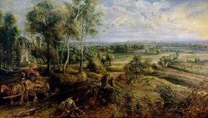 Eine Herbstlandschaft mit Blick auf Het Steen am frühen Morgen, ca. 1636