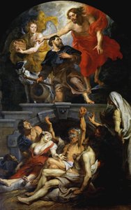 Christus ernennt den heiligen Rochus zum Schutzpatron der Pestopfer, 1623-1626