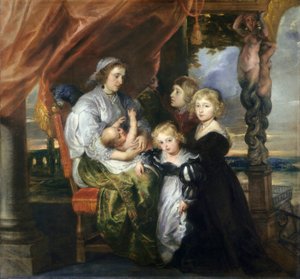 Deborah Kip, Ehefrau von Sir Balthasar Gerbier, und ihre Kinder, ca. 1629-30