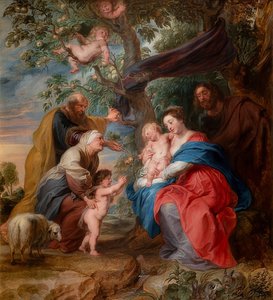Die heilige Familie unter einem Apfelbaum