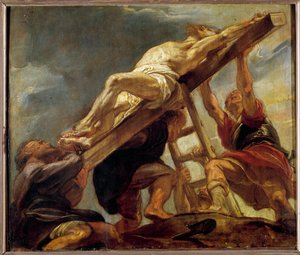 Erhöhung des Kreuzes (Skizze für ein Deckenfach der Jesuitenkirche in Antwerpen) von Peter Paul Rubens