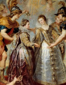 Austausch der beiden Prinzessinnen von Frankreich und Spanien auf dem Fluss Bidassoa in Hendaye, 1615 von Peter Paul Rubens