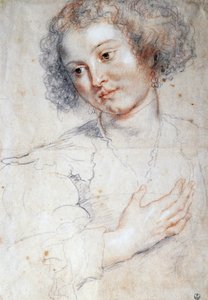 Porträt einer Frau (Studie für ein Porträt der Heiligen Apollonia) (Zeichnung) von Peter Paul Rubens