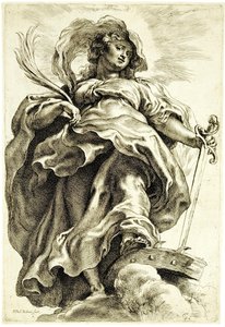 Die heilige Katharina von Alexandrien in den Wolken von Peter Paul Rubens