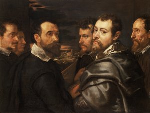 Selbstporträt im Kreis von Freunden aus Mantua, ca. 1604 von Peter Paul Rubens