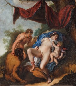 Schlafende Venus mit Amor, beobachtet von Satyrn von Peter Paul Rubens