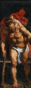 St. Christophorus und der Einsiedler, linke Außentafel des Triptychons „Kreuzabnahme“ von Peter Paul Rubens