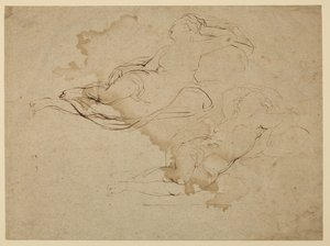 Studien einer schlafenden weiblichen Aktfigur (recto) von Peter Paul Rubens
