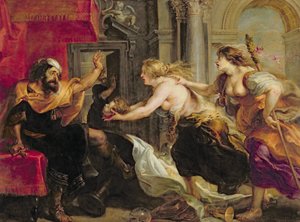 Tereus konfrontiert mit dem Kopf seines Sohnes Itylus, 1637