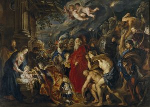 Die Anbetung der Heiligen Drei Könige, 1610-1620er Jahre von Peter Paul Rubens