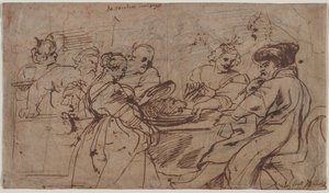 Das Fest des Herodes (recto) Tomyris mit dem Kopf des Kyros (verso), ca. 1637-1638 von Peter Paul Rubens