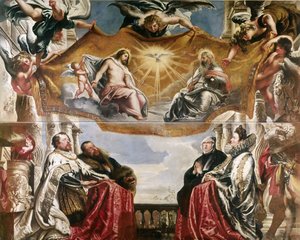 Die Familie Gonzaga in Anbetung der Heiligen Dreifaltigkeit, 1604-1605 von Peter Paul Rubens