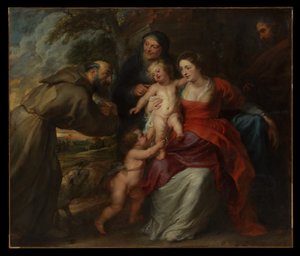 Die Heilige Familie mit den Heiligen Franziskus und Anna und dem kleinen Johannes dem Täufer von Peter Paul Rubens