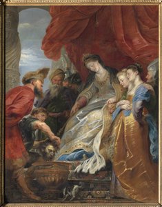 Die Königin der Skythen Thomyris taucht den Kopf von Kyros dem Großen in eine mit Blut gefüllte Vase, um ihren Sohn zu rächen