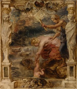 Thetis taucht den Säugling Achilles in den Fluss Styx, ca. 1635 von Peter Paul Rubens
