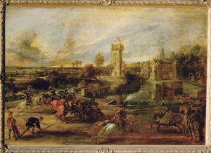 Turnier am Wassergraben des Schlosses Steen von Peter Paul Rubens