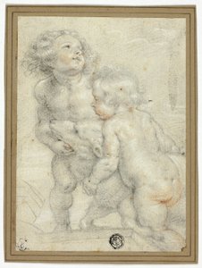 Zwei Putti mit Lamm von Peter Paul Rubens