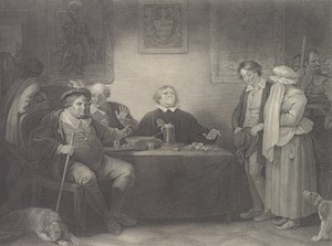 Die sieben Lebensalter, fünftes Alter: Der Richter Shakespeare, Wie du willst..., erstmals veröffentlicht 1801, neu aufgelegt 1852 von Peter Simon
