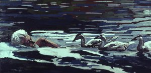 Der Fluss: Konrad Lorenz mit Gänseküken von Peter Wilson