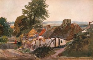Eine Gasse mit Hütten, ca. 1820 von Peter de Wint