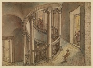 Belvedere-Treppe, von Bramantes Scala di Chiocciola, im Cortile di San Damaso, Vatikan von Peter van Lint