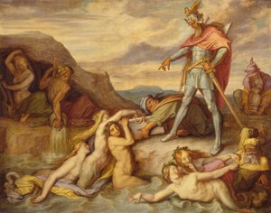 Hagen versenkt den Nibelungenhort von Peter von Cornelius