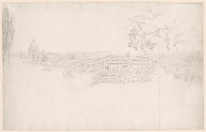 Fantasie-Panorama von Rom von St. Peter bis zur Engelsburg von Peter von Hess