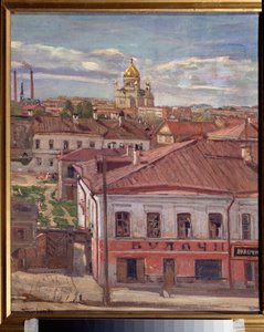 Blick auf Moskau. Gemälde von Pjotr Iwanowitsch Petrowitschew (1874-1947), ca. 1900