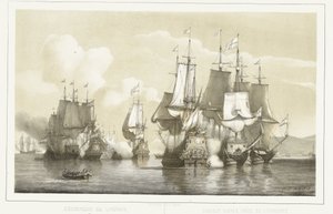 Seeschlacht bei Livorno, 1653 von Petrus Johannes Schotel