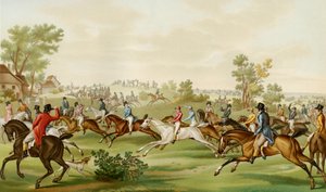 Pferderennen - farbige Gravur von Debucourt von Philibert Louis Debucourt