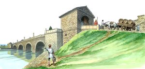Hadrianswall Chesters Brückenpfeiler, 2. Jahrhundert, 1990-2010 von Philip Corke