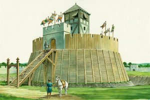 Normannischer Aussichtsturm bei Bramber Castle, West Sussex, ca. 1995-2009 von Philip Corke