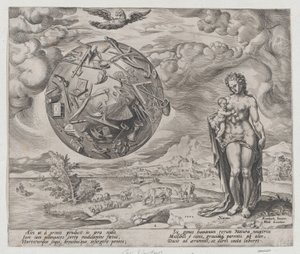 Der Mensch ist zur Arbeit geboren, aus Die Belohnung von Arbeit und Fleiß, Platte 1, 1572
