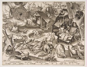 Trägheit Desidia, aus der Serie Die sieben Todsünden, 1558 von Philip Galle